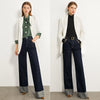 AMII Minimalism Autumn Vintage Women's Jeans High Wasit Solid Wide Leg Women Pants Long Female Trousers 12070384