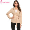 Elegant Women Blazer Jacket Long Sleeve Slim Fit  Business Jacket Female Work Wear Coat Tops Clothes with Bow Belt
