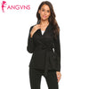 Elegant Women Blazer Jacket Long Sleeve Slim Fit  Business Jacket Female Work Wear Coat Tops Clothes with Bow Belt