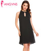 Women Sleeveless Chiffon A-Line Dress 2022 New Spring Casual Party Halter Cold Shoulder Solid Front Hole Swing Dresses