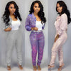 ANJAMANOR Bling Sexy 2 Piece Set Women Club Outfits Jacket and Pants Glitter Two Piece Matching Sets Spring 2023 D21-AI15