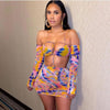 ANJAMANOR Sheer Mesh Bodycon Dress Sexy Summer Beach Vacation Outfits Transparent Cut Out Long Sleeve Mini Dress D85-BD10