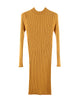 Winter Women Bodycon Knitted Dress O-Neck Long Sleeve Stretchy Sweater Dress Elegant Slim Warm Basic Pullover Knitwear