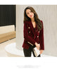 2022 Autumn Velvet Blazer Women Slim Long Sleeve Blazers Feminino  Formal Work Small Suit Jacket Gold Button LZ658