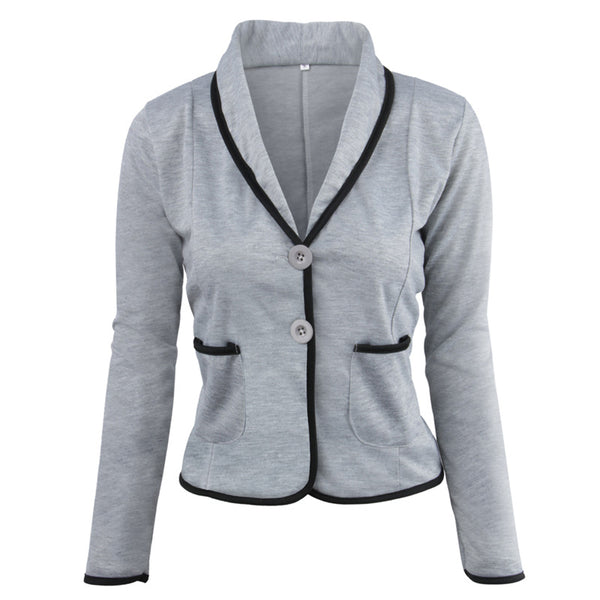 Women Spring Short Blazers Single Button Long Sleeve Jackets 2022 New Female Causal Suit Blazer Plus Coat S~6XL LZ664
