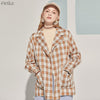 ARTKA 2023 Autumn Women Blazers Vintage Plaid Blazer Jacket Coat Loose Casual Thin Shirt Outwear W120003Q