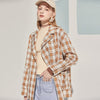 ARTKA 2023 Autumn Women Blazers Vintage Plaid Blazer Jacket Coat Loose Casual Thin Shirt Outwear W120003Q