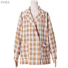 ARTKA 2023 Autumn Women Blazers Vintage Plaid Blazer Jacket Coat Loose Casual Thin Shirt Outwear W120003Q