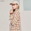 ARTKA 2023 Autumn Women Blazers Vintage Plaid Blazer Jacket Coat Loose Casual Thin Shirt Outwear W120003Q