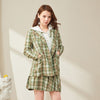 ARTKA 2023 Autumn Women Blazers Vintage Plaid Blazers Set Casual Blazers Suit With Skirt 2 Piece Set Women WA20235Q