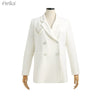 ARTKA 2022 Autumn Women Blazers Elegant OL Style Blazer Jacket Coat Casual Double-breasted White Blazer WA29011Q