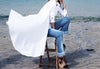ASYMSAY 2023 Korean Style Irregular Long Shirt Blouse White Black Loose Coattail Hem Fit Solid Women Tops AZ9350