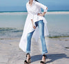 ASYMSAY 2023 Korean Style Irregular Long Shirt Blouse White Black Loose Coattail Hem Fit Solid Women Tops AZ9350