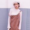 Suspender Dress 2022 Autumn Korean Style Vintage Sequined Circles Spaghetti Strap Mini Dress Corduroy Pink Grey D177