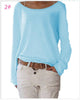 New Solid knitted Blouse Female Casual O Neck Long Sleeve Women Tops Loose Blusas Shirts