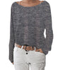 New Solid knitted Blouse Female Casual O Neck Long Sleeve Women Tops Loose Blusas Shirts