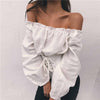 2022 Women Blouses Lace Up Satin Corset Off Shoulder Tops Slash Neck Lantern Sleeve Solid Short High Street Shirts