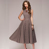 2022 Women Vintage Sleeveless Dresses Summer New O-neck A-Line Mid-Calf Dot Casual Zippers Female Dress