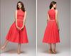 2022 Women Vintage Sleeveless Dresses Summer New O-neck A-Line Mid-Calf Dot Casual Zippers Female Dress