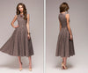 2022 Women Vintage Sleeveless Dresses Summer New O-neck A-Line Mid-Calf Dot Casual Zippers Female Dress