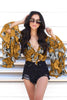Fashion Women Sexy V-neck Irregular Blouse Ruffles Flare Sleeve Shirt Tops Blouses Floral Print Blusas