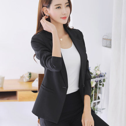 New 2022 Spring Autumn Ladies Blazers Office Blue Slim Suits Womens Jackets Blazer  Casual Outwear High Quality LX1390