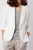 Summer Women Slim Blazer Coat 2022 Plus Size 3XL Casual Jacket One Button Suit Tops Lady Linen Blazers Work Wear LX1752