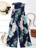 Strapless Leaves Print Wide Leg Jumpsuit 2022 Beach Capri Long Women Rompers Summer Overalls New Girls Boho Jumpsuits