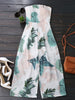 Strapless Leaves Print Wide Leg Jumpsuit 2022 Beach Capri Long Women Rompers Summer Overalls New Girls Boho Jumpsuits