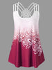 Strappy Back Plus Size Printed Tank Top Ombre Ethnic Summer Tops 2022 New Causal U Neck Sleeveless Lace Ladies Tops 5XL