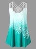 Strappy Back Plus Size Printed Tank Top Ombre Ethnic Summer Tops 2022 New Causal U Neck Sleeveless Lace Ladies Tops 5XL