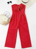 Summer Bowknot Bandeau Wide Leg Jumpsuit Women Strapless Sleeveless Solid Rompers Causal Ladies Overalls Girls Clothes