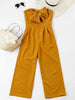 Summer Bowknot Bandeau Wide Leg Jumpsuit Women Strapless Sleeveless Solid Rompers Causal Ladies Overalls Girls Clothes