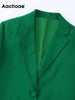 Aachoae Women Elegant Solid Color Blazer Suits Casual Notched Collar Feather Long Sleeve Jacket Coats Lady Single Breasted Suit
