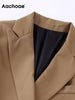 Aachoae Women Solid Color Blazer Suits Casual Notched Collar Long Sleeve Blazers Lady Double Breasted Loose Outerwear