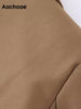 Aachoae Women Solid Color Blazer Suits Casual Notched Collar Long Sleeve Blazers Lady Double Breasted Loose Outerwear