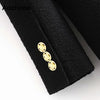 Aachoae Women Office Wear Black Tweed Blazer Coat 2022 Double Breasted Vintage Jacket Female Long Sleeve Pockets Outerwear