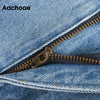Aachoae Women Solid High Waist Denim Pants Casual 100% Cotton Cowboy Pants Female 2022 Baggy Straight Jeans Pantalones