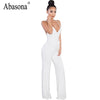 Backless romper women jumpsuit high Waist sexy spaghetti strap jumpsuit v neck solid summer rompers casual overalls