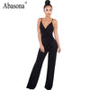 Backless romper women jumpsuit high Waist sexy spaghetti strap jumpsuit v neck solid summer rompers casual overalls