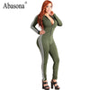 Winter zip up v neck bandage jumpsuits Striped side long sleeve skinny sportsuit Sexy night club rompers womens jumpsuit