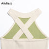 Abdieso Green Knitted Bodycon Dress Sexy Women 2022 Backless Halter Split Midi Dress Party Club Outfit