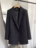 Acetate Black Blazer Women 2023  Solid Lapel Blazers Elegant Vintage Casual Loose Coat Jacket Goth High Street Office Lady Tops
