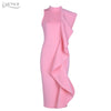 New Women Dress Sexy White Sleeveless Patchwork Ruffles Bodycon Vestidos Celebrity Party Dress Clubwear