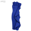 New Women Dress Sexy White Sleeveless Patchwork Ruffles Bodycon Vestidos Celebrity Party Dress Clubwear
