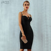 2022 New Summer Women Bandage Dress Red Black Sexy V Neck Sleeveless Hollow Out Luxury Club Celebrity Party Dress Vestidos