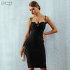 2022 New Summer Women Bandage Dress Red Black Sexy V Neck Sleeveless Hollow Out Luxury Club Celebrity Party Dress Vestidos