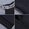 New Women Bandage Dress Luxury Celebrity Evening Party Dresses Sleeveless Split Halter Diamonds Black Dress Vestidos