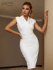 Adyce 2023  Elegant Women Party Dress Sexy Tank Sleeveless V Neck White Club Celebrity Casual Female Dresses Vestidos
