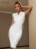 Adyce 2023  Elegant Women Party Dress Sexy Tank Sleeveless V Neck White Club Celebrity Casual Female Dresses Vestidos